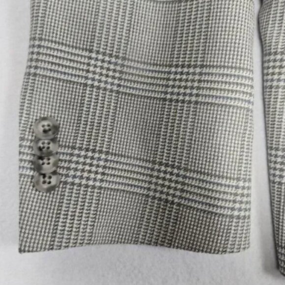 Tommy Hilfiger Mens Blazer 42R Gray Plaid Modern Sport Coat Suit Jacket Stretch - Picture 11 of 13